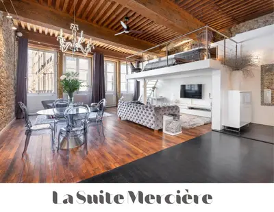Télévision ou salle de divertissement dans l'établissement Le Carré Mercière , Appartements de Luxe au cœur de Lyon, Loft