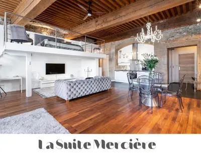 Télévision ou salle de divertissement dans l'établissement Le Carré Mercière , Appartements de Luxe au cœur de Lyon, Loft