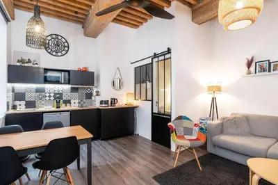 Cuisine ou kitchenette dans l'établissement Le 14 Sathonay