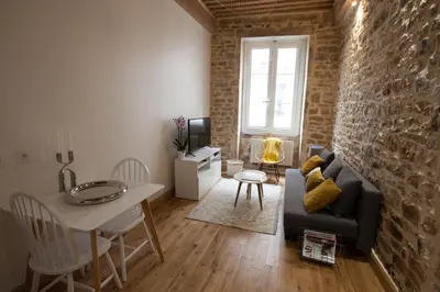 Coin salon dans l'établissement Hamac Suites - Studio Ainay 4 - Hyper centre Lyon