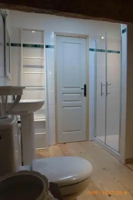 Salle de bains dans l'établissement Gite le grenier des maraichers