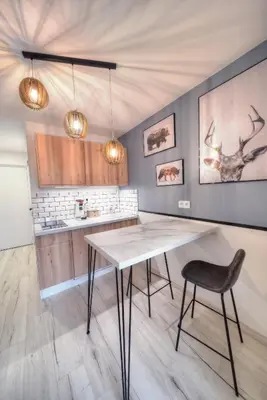 Cuisine ou kitchenette dans l'établissement Apparts Seasons - Saint Étienne Centre - Gare Chateaucreux
