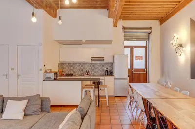 Cuisine ou kitchenette dans l'établissement NOCNOC - Le Canut