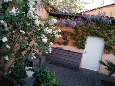 Jardin de l'établissement Le Relais de Montchat