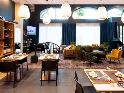 Coin salon dans l'établissement Aparthotel Adagio Lyon Patio Confluence