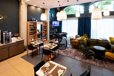 Coin salon dans l'établissement Aparthotel Adagio Lyon Patio Confluence