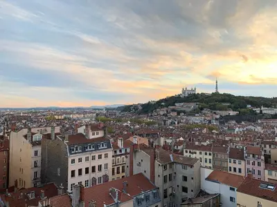 Vue générale sur Lyon ou vue de la ville depuis l'appartement