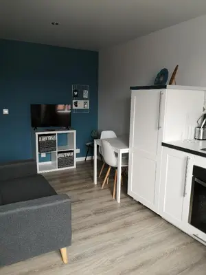 Cuisine ou kitchenette dans l'établissement Immeuble La DOA proche CHU