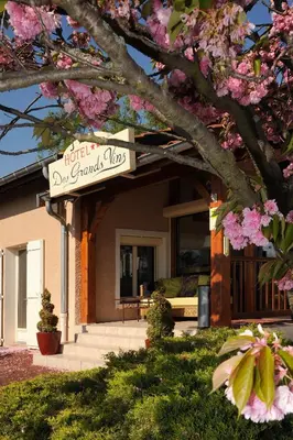 Jardin de l'établissement Logis Hotel Des Grands Vins