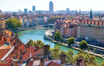 Vue générale sur Lyon ou vue de la ville depuis l'appartement