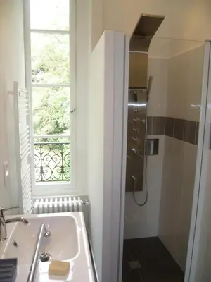 Salle de bains dans l'établissement Château des Charmes