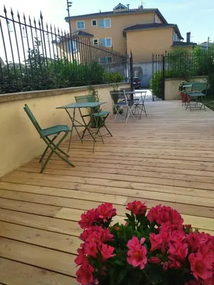 Balcon ou terrasse dans l'établissement La Tour Mandot