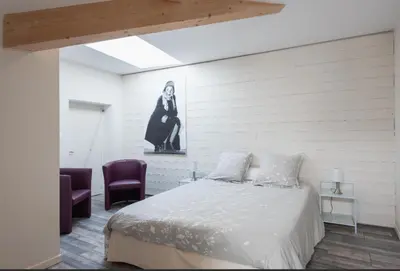 Un ou plusieurs lits dans un hébergement de l'établissement Grand duplex au calme en centre-ville