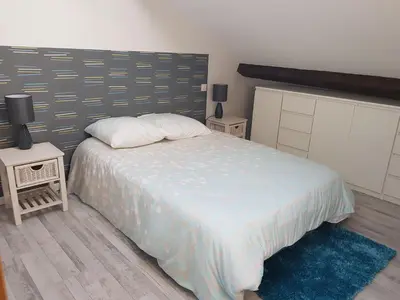 Un ou plusieurs lits dans un hébergement de l'établissement Appart hotel sathonay rillieux Lyon