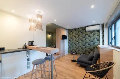 Cuisine ou kitchenette dans l'établissement Studio Design Paloma Dark