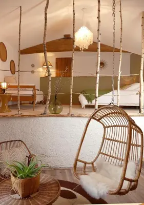 Coin salon dans l'établissement Maison du figuier
