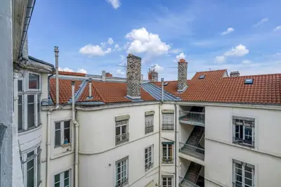 Vue générale sur Lyon ou vue de la ville depuis l'appartement