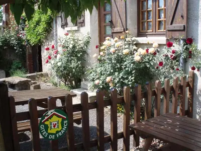 Jardin de l'établissement Gîte charmant avec WIFI et terrasse, à 15 min de Saint-Étienne - FR-1-496-41