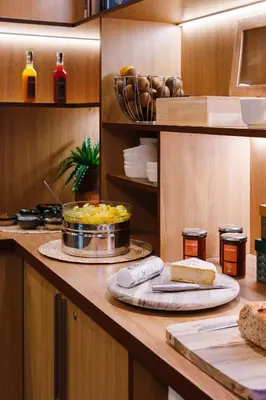 Cuisine ou kitchenette dans l'établissement Hotel Des Remparts Perrache