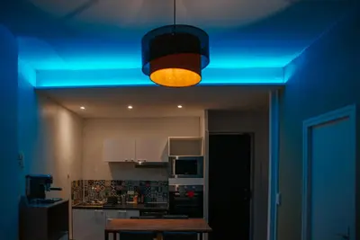 Cuisine ou kitchenette dans l'établissement Appartement écologique - Proche Métro Charpennes