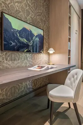 Télévision ou salle de divertissement dans l'établissement Les Suites de l'Ile Barbe