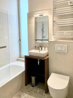 Salle de bains dans l'établissement Hôtel Tête d'or