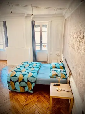 Un ou plusieurs lits dans un hébergement de l'établissement 9D Centre ville de Lyon et visite à pied