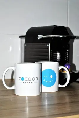 Plateau bouilloire dans l'établissement Cocoon Appart 1 Miribel