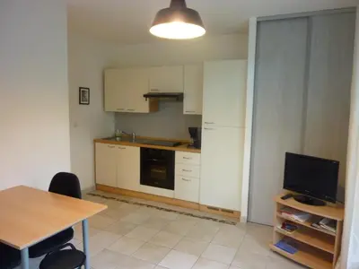 Cuisine ou kitchenette dans l'établissement Gîte du Tilleul