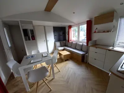 Cuisine ou kitchenette dans l'établissement mobile home for you Les Rives de Condrieu