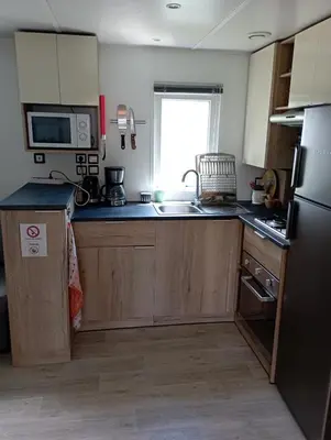 Cuisine ou kitchenette dans l'établissement mobile home for you Les Rives de Condrieu