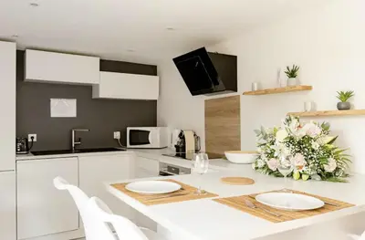 Cuisine ou kitchenette dans l'établissement La casa Irignoise