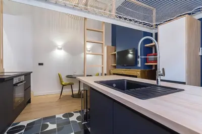Cuisine ou kitchenette dans l'établissement Hamac Suites - Lyon le Bellecour