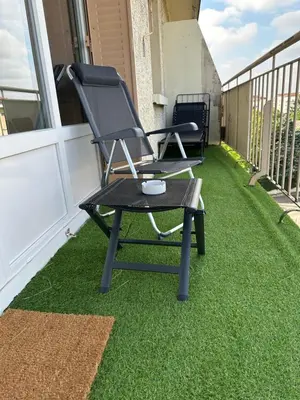 Balcon ou terrasse dans l'établissement Grand appartement Bron centre proche Eurexpo et Groupama