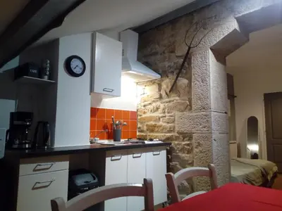 Cuisine ou kitchenette dans l'établissement Le Gîte du haut