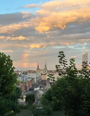 Vue générale sur Lyon ou vue de la ville depuis l'appartement