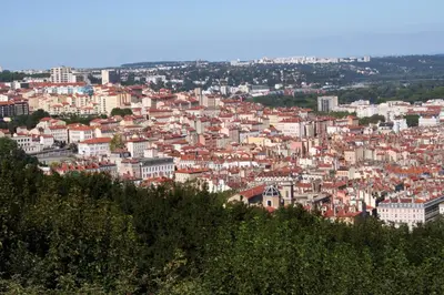 Vue générale sur Lyon ou vue de la ville depuis l'appartement