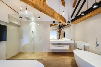 Salle de bains dans l'établissement MOHOM - Berges du Rhône