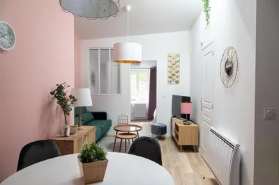 Coin salon dans l'établissement Appartement à Vienne