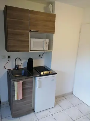 Cuisine ou kitchenette dans l'établissement studio refait a neuf avec la fibre