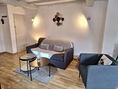 Coin salon dans l'établissement La Porte de la Dombes - centre ville - 50m2 - classé 3 étoiles