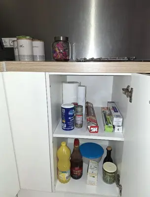 Cuisine ou kitchenette dans l'établissement La Porte de la Dombes - centre ville - 50m2 - classé 3 étoiles