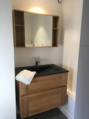 Cuisine ou kitchenette dans l'établissement Les studios de l'Horloge