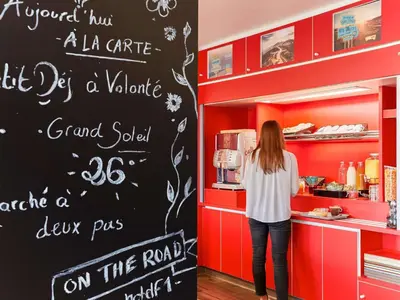 Cuisine ou kitchenette dans l'établissement hotelF1 Lyon Solaize
