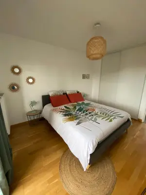 Un ou plusieurs lits dans un hébergement de l'établissement Appartement NEUF à St jean de Niost tout confort