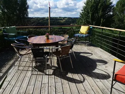 Balcon ou terrasse dans l'établissement Chambres au grand calme dans maison