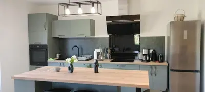 Cuisine ou kitchenette dans l'établissement Domaine du Barvy