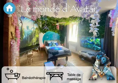 Plan de l'établissement Le monde D avatar avec Balneo et table de massage