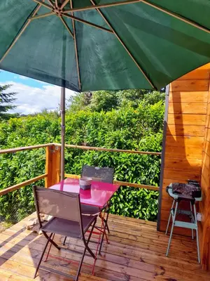 Balcon ou terrasse dans l'établissement Lodge climatisé avec vue panoramique
