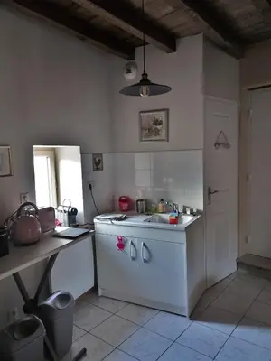 Cuisine ou kitchenette dans l'établissement Le vieux pont